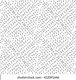 Small strokes forming squares on white.Hand drawn with ink seamless background. Fabric design. Textile collection.Seamless pattern with rough inked strokes.