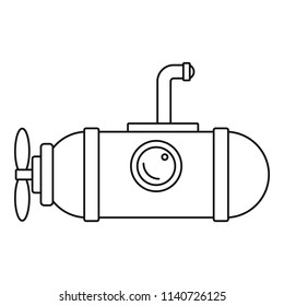 Small submarine icon. Outline illustration of small submarine vector icon for web design isolated on white background