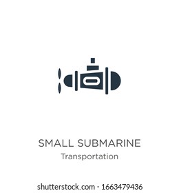 Pequeño vector de icono submarino. Icono moderno de pequeño submarino plano de transporte de la colección aytan aislado en fondo blanco. La ilustración vectorial puede utilizarse para el diseño gráfico web y móvil, el logotipo, 