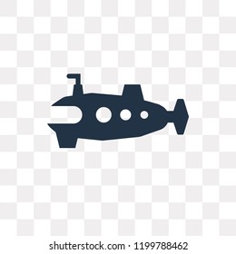 Small submarine vector icon isolated on transparent background, Small submarine transparency concept can be used web and mobile
