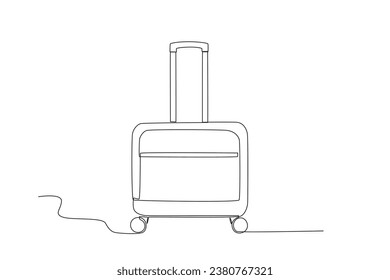 A small suitcase for travel. Baggage one-line drawing