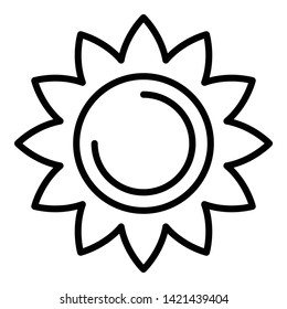 Small sunflower icon. Outline small sunflower vector icon for web design isolated on white background