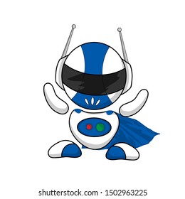 A small superhero robot that will support you while working in the Internet space.