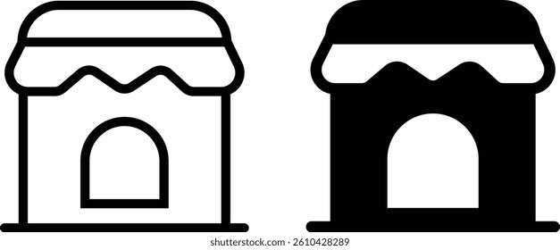 small supermarket icon linear logo