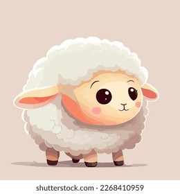 Small and sweet baby lamb. 