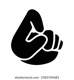 Small Symbol Gesture Finger Icon. Small and Small Amount Concept. Small Size.