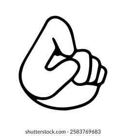 Small Symbol Gesture Finger Icon. Small and Small Amount Concept. Small Size.