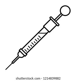 Small syringe icon. Outline small syringe vector icon for web design isolated on white background