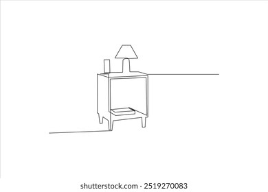 small table continuous line vector illustration	
