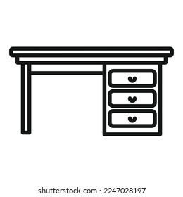 Small table icon outline vector. Wood furniture. Modern office