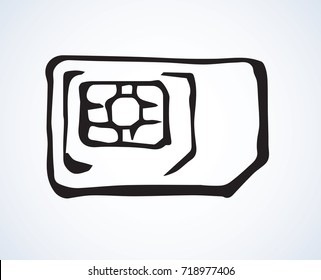 Small tablet flash tool set on white backdrop. Freehand line black ink hand drawn emblem sketchy in art modern contour doodle
