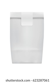 Small take away container for fast food isolated on white background vector illustration. Packaging design element for branding.