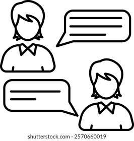 Small talk Icon - Line Style - Social Anxiety Theme