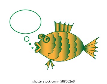 small talking fish with some bubbles