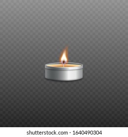 Small Tealight Candle Silver Metal Casing Stock Vector (Royalty Free ...