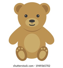 Small teddy bear isolated on a white background.