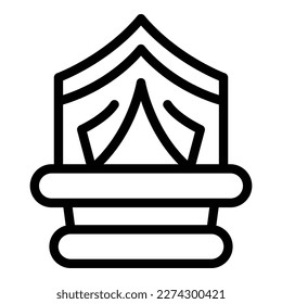 Small tent icon outline vector. Nature outdoor. House trip