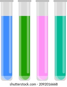 Small test tubes, illustration, vector on a white background.