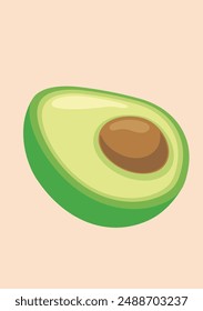 Small and thick avocado on a light background