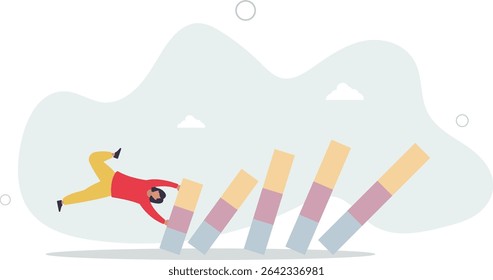 Small tiny habits to change or increase productivity, efficiency or improvement, easy way to win business success or make a big impact concept. character life .