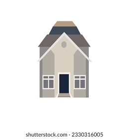 Small and tiny house, home facade illustration in flat style - Vector