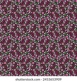 Small, tiny, little vector flowers seamless pattern illustration design, summer spring fashion dress fabric print beautiful floral pattern Design background