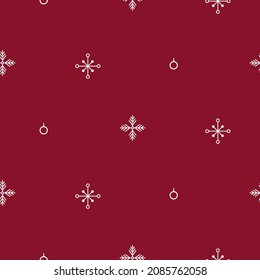 Small tiny snowflakes icon seamless pattern design red background