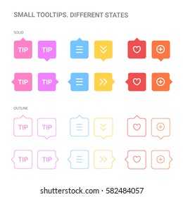 Small tips. White background. Different states