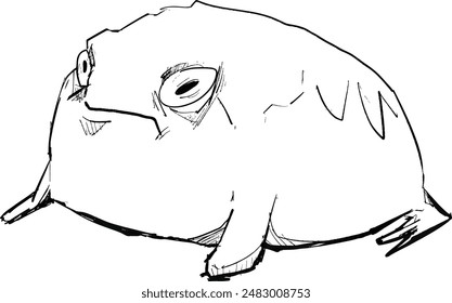 small toad hand drawn vector illustration. eps