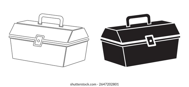 Small Toolbox Closed Silhouette Vector Illustration.