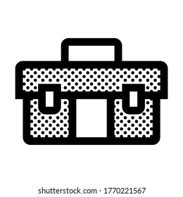 Small Toolbox. Icon Filled with Dots.