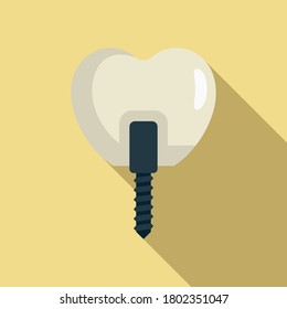 Small tooth implant icon. Flat illustration of small tooth implant vector icon for web design