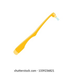 Small toothbrush head icon. Flat illustration of small toothbrush head vector icon for web design