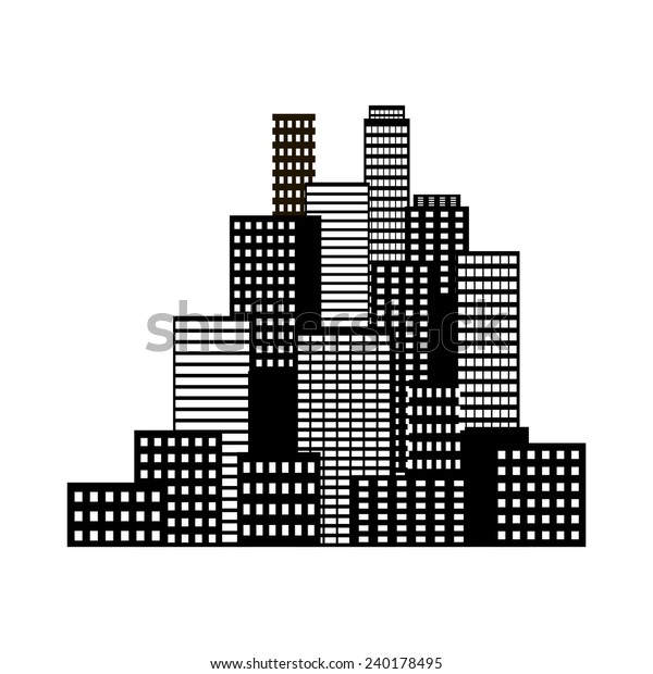 Small Town Black White Modern Big Stock Vector (Royalty Free) 240178495 ...