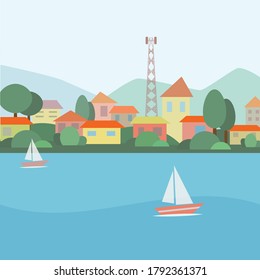 pequeña ciudad junto al mar