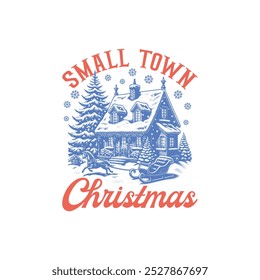 Small Town Christmas retro Design