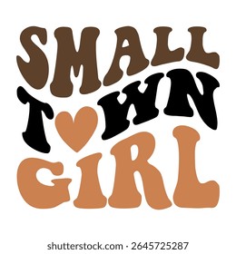 Small Town Girl Retro Heart Graphic