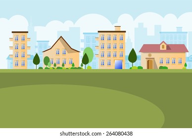 Small town landscape background