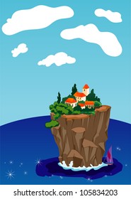 small town on the island