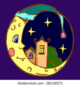 small town on a moon