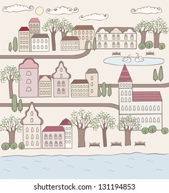 Small town, view of the ancient city