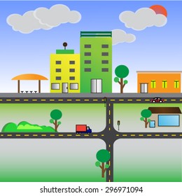 A small town where there are not many cars nature.