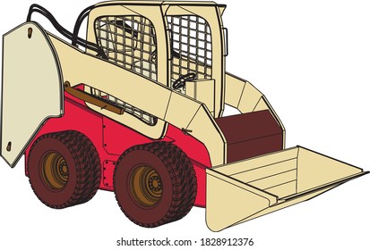 Small tractor / bulldozer for construction and road works
