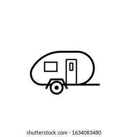 Small Trailer outline icon. Clipart image isolated on white background