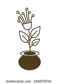 small tree with flower isolated icon