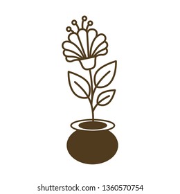 small tree with flower isolated icon