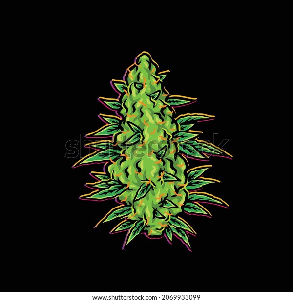 Small Tree Plant Weed Cannabis Bud Stock Vector (Royalty Free) 2069933099