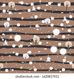 Small Tree Seamless Pattern. Minimalism. Vector Illustration