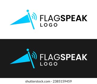 Diseño del logotipo de la tecnología de volumen de sonido de la bandera triangular pequeña.