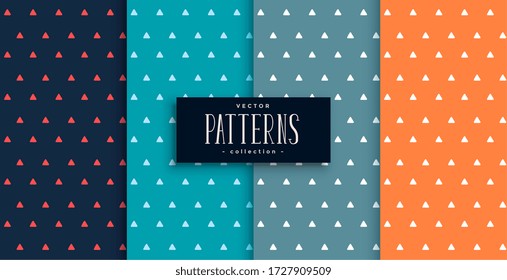 small triangles cute patterns set in four colors